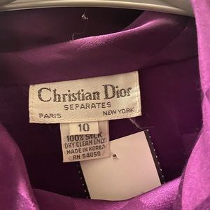 Christian Dior purple silk checker board blouse perfect condition